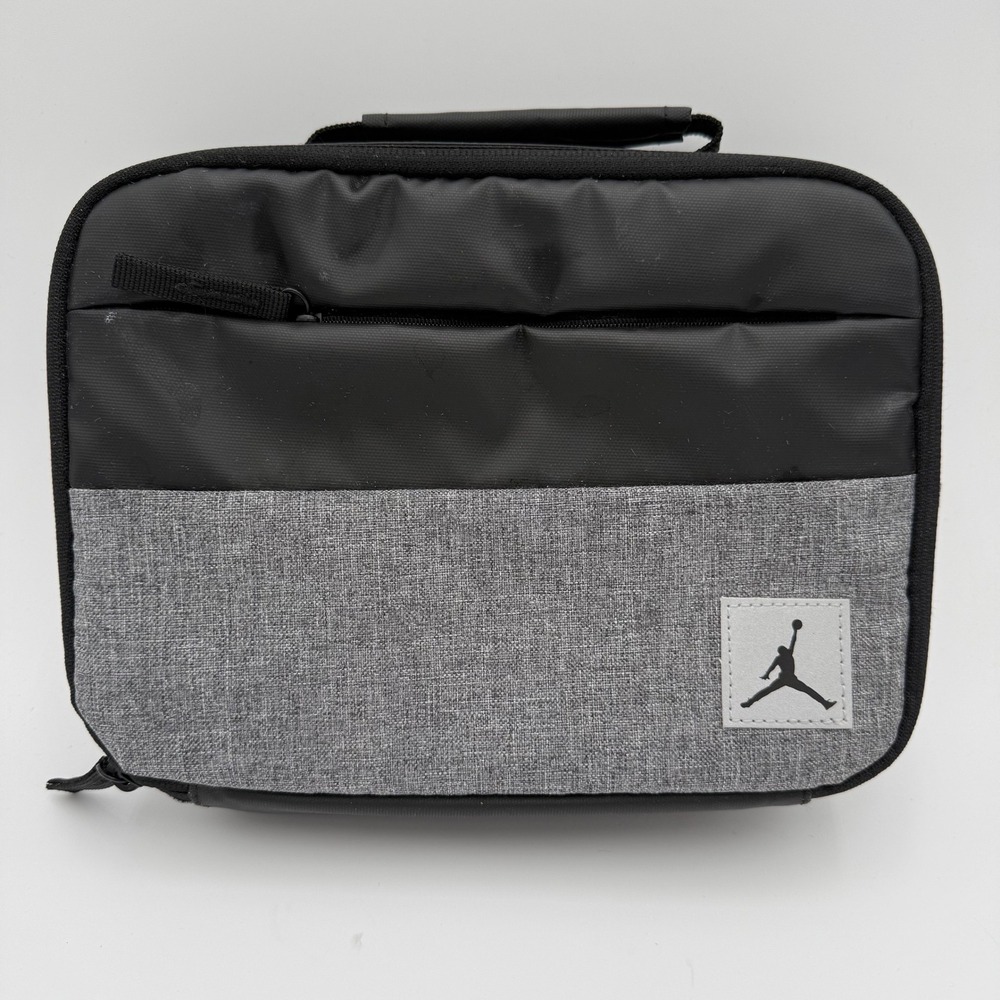 Jordan Jumpman Insulated Lunch Bag Black Grey Two Tone Padded Handle Bag